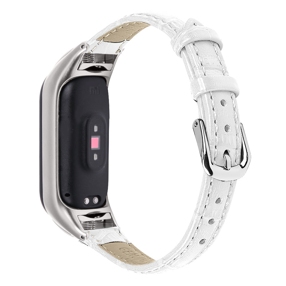 For Xiaomi Smart Band 8 Wrist Strap Crocodile Texture Top Layer Cowhide Leather Watch Band For Xiaomi Smart Band 8 Wrist Strap Crocodile Texture Top Layer Cowhide Leather Watch Band